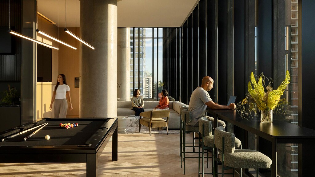 A group of people in a room.