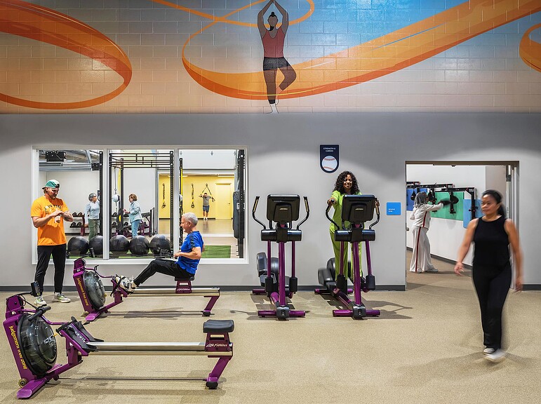 A group of people in a room.