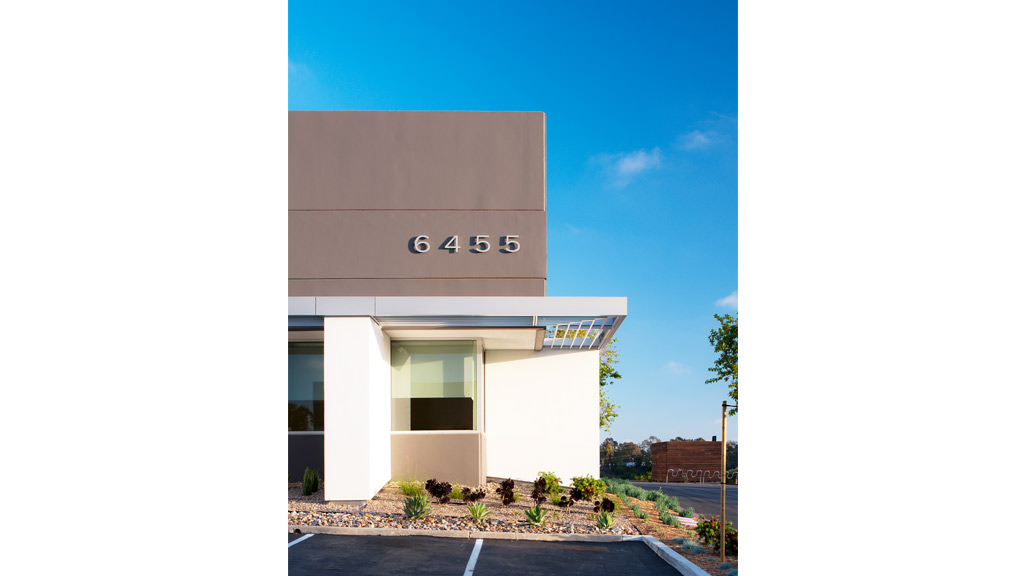 A building with a sign on it.