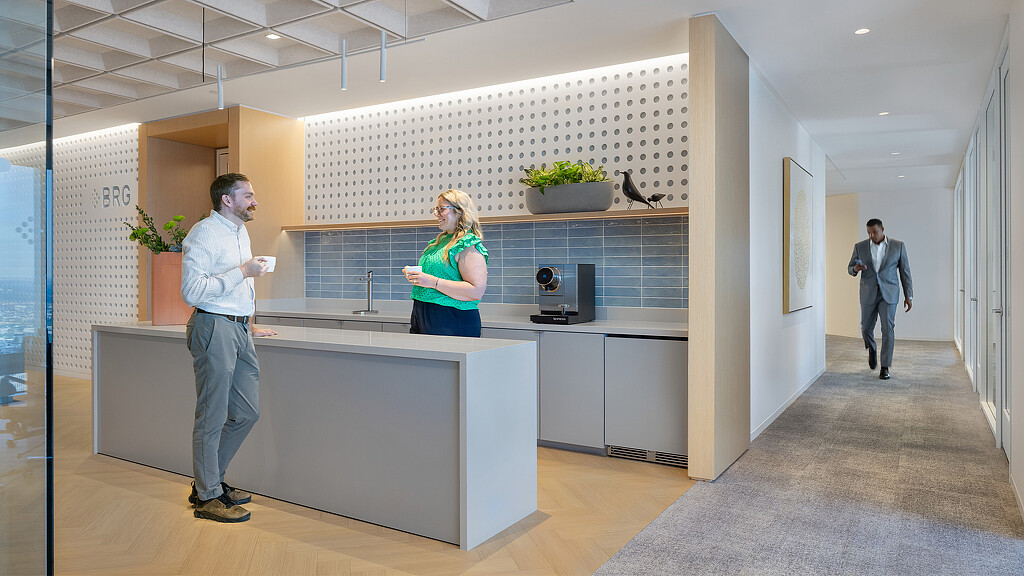 A few people in a room.