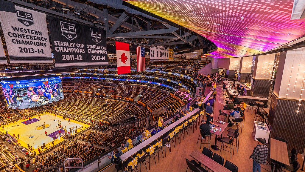 A large room with people in it.