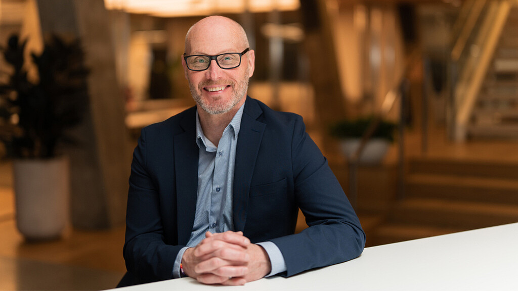 A man sitting at a table.
