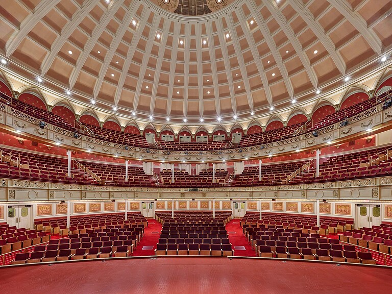 A large empty theater.