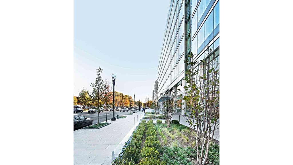 A walkway between buildings.