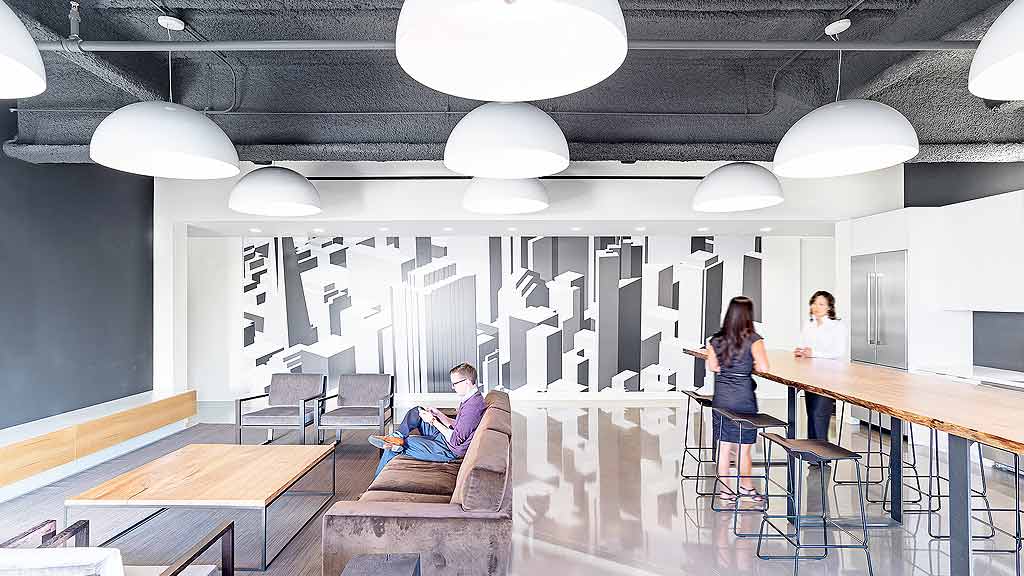 A group of people in a room.