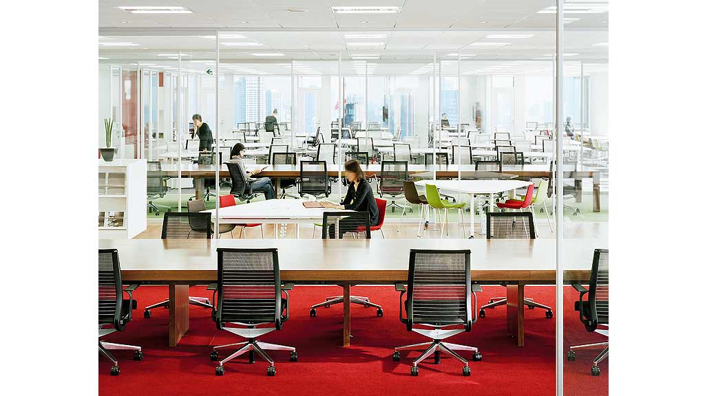 A person working at a table.