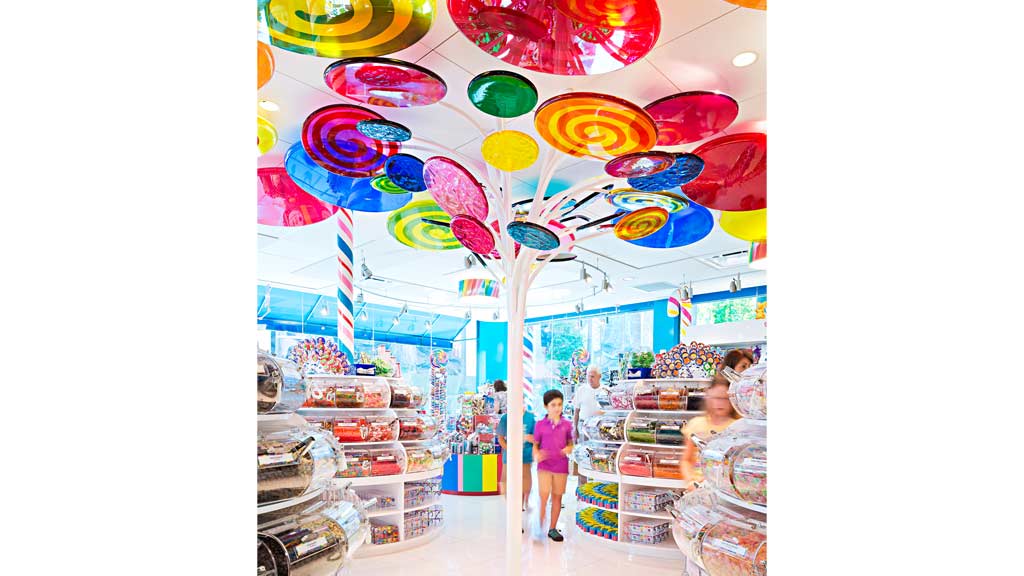 A group of people in a store.