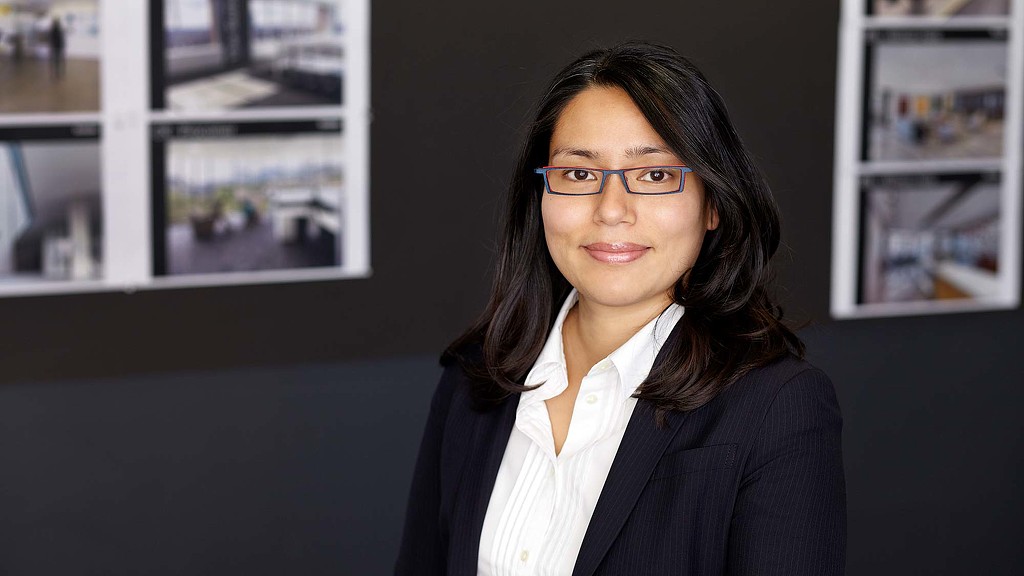 A person wearing glasses.