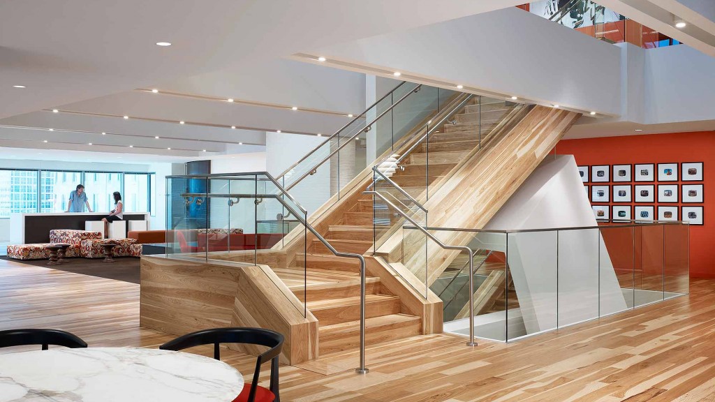 A staircase in a building.