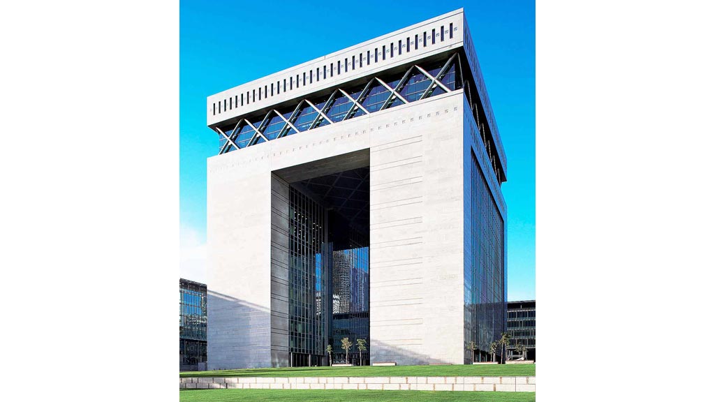 A building with a sign on it.