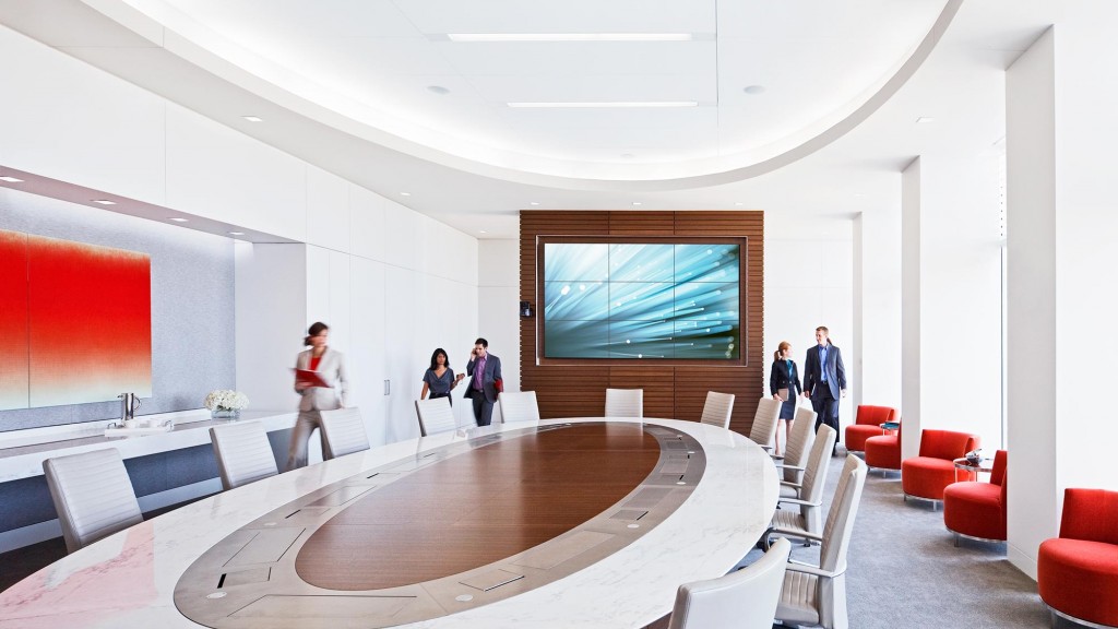 A group of people in a room.