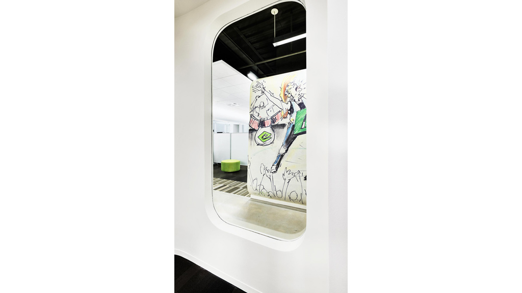A painting on a wall.