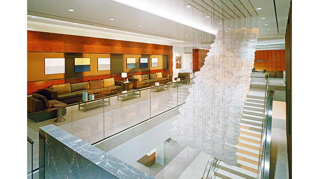 A large room with a glass floor.