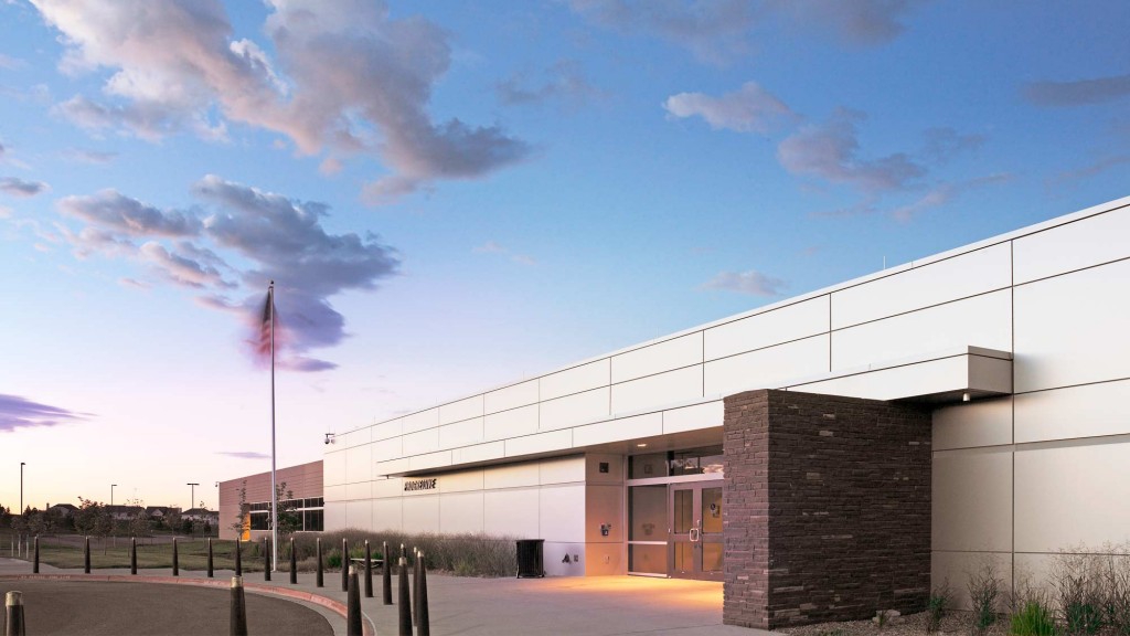A building with a walkway.