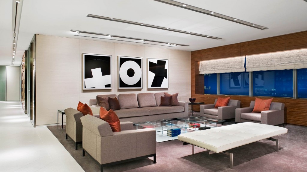 A living room with a couch and a coffee table.