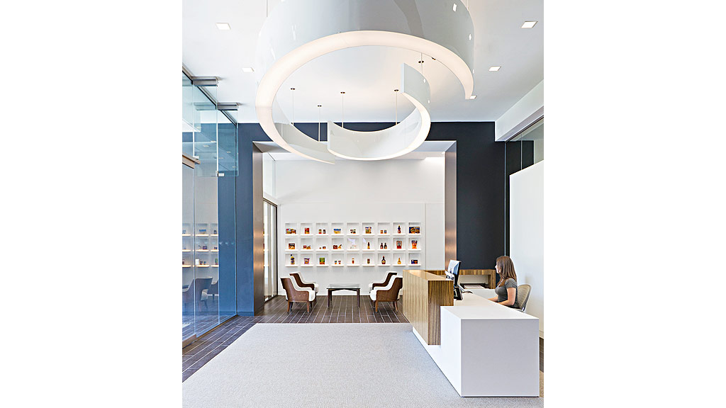 A person sitting in a library.