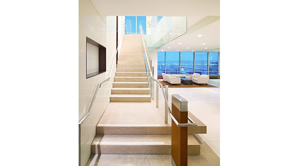 A staircase leading to a room.