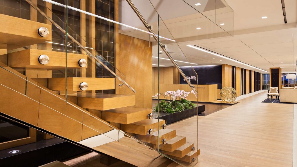 A staircase in a building.