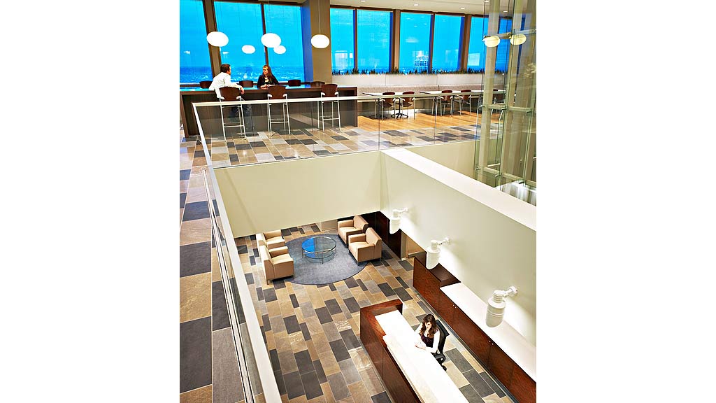 A high angle view of a building.