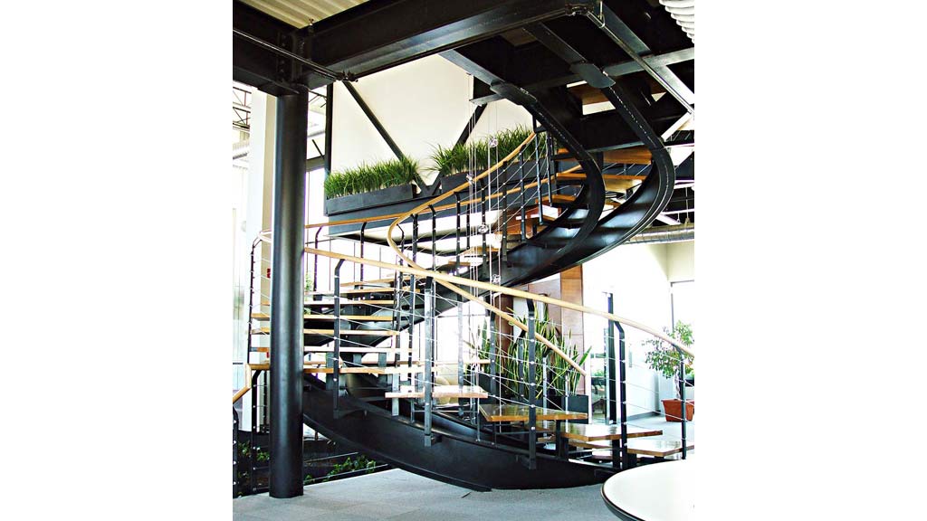 A large metal structure with a metal frame.