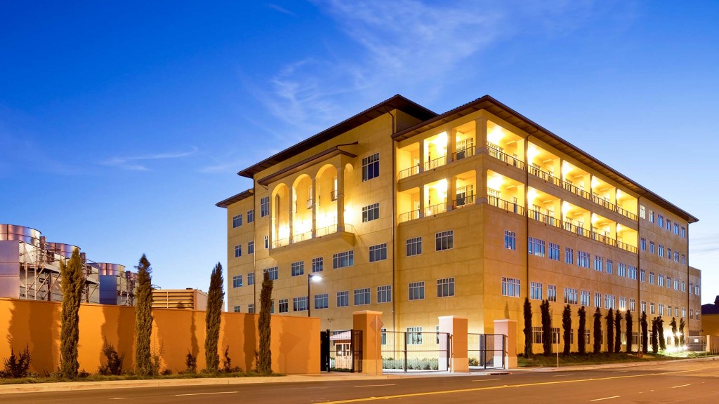 A building with many windows.