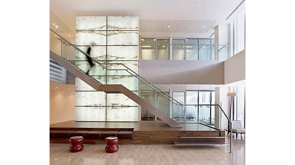 A staircase in a building.