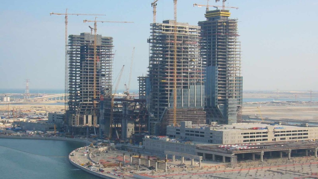 A large building under construction.