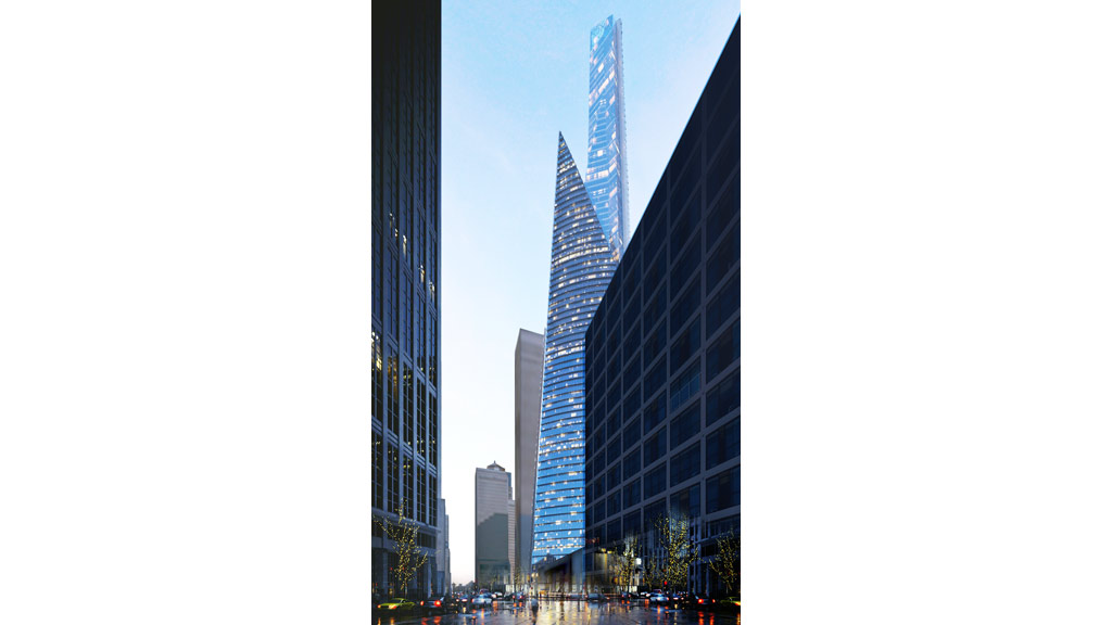 A group of tall buildings.