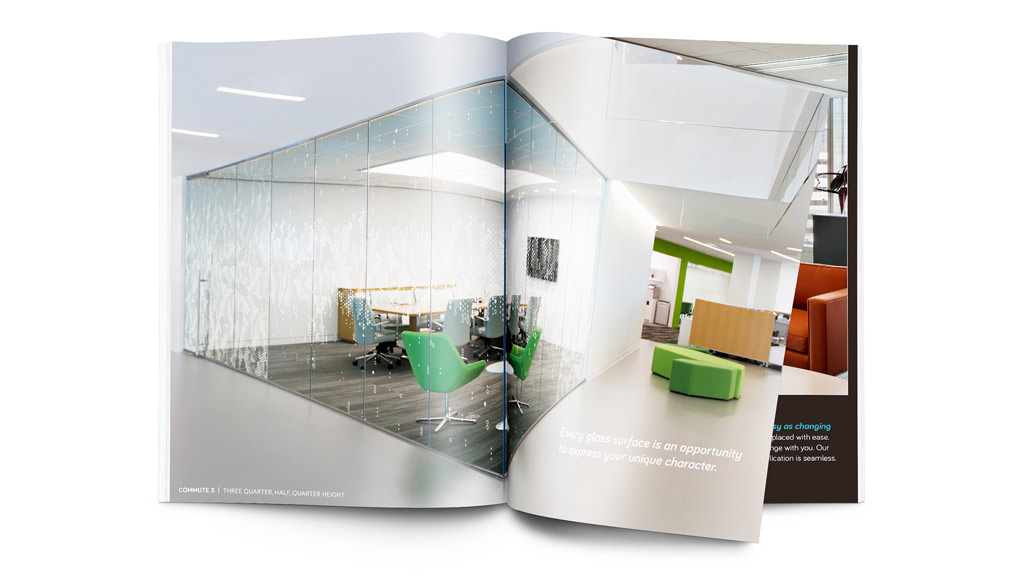 A room with a glass wall and a glass door.