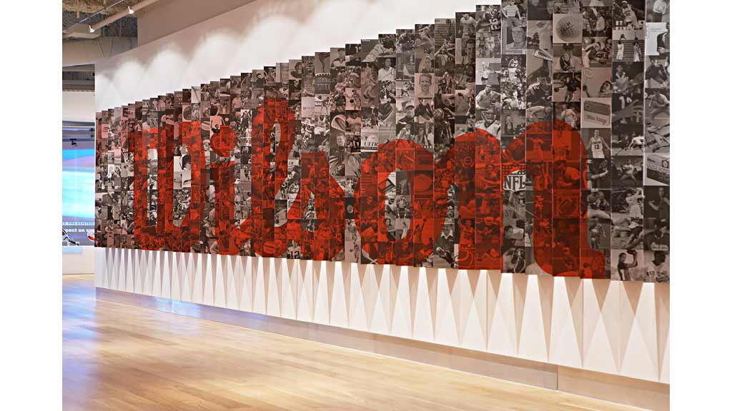 A wall with a painting on it.