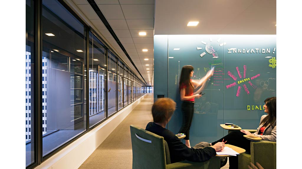 A person standing on a screen.