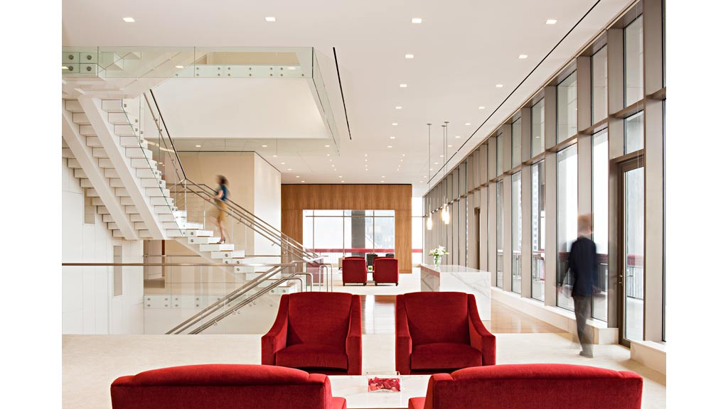 A staircase in a building.