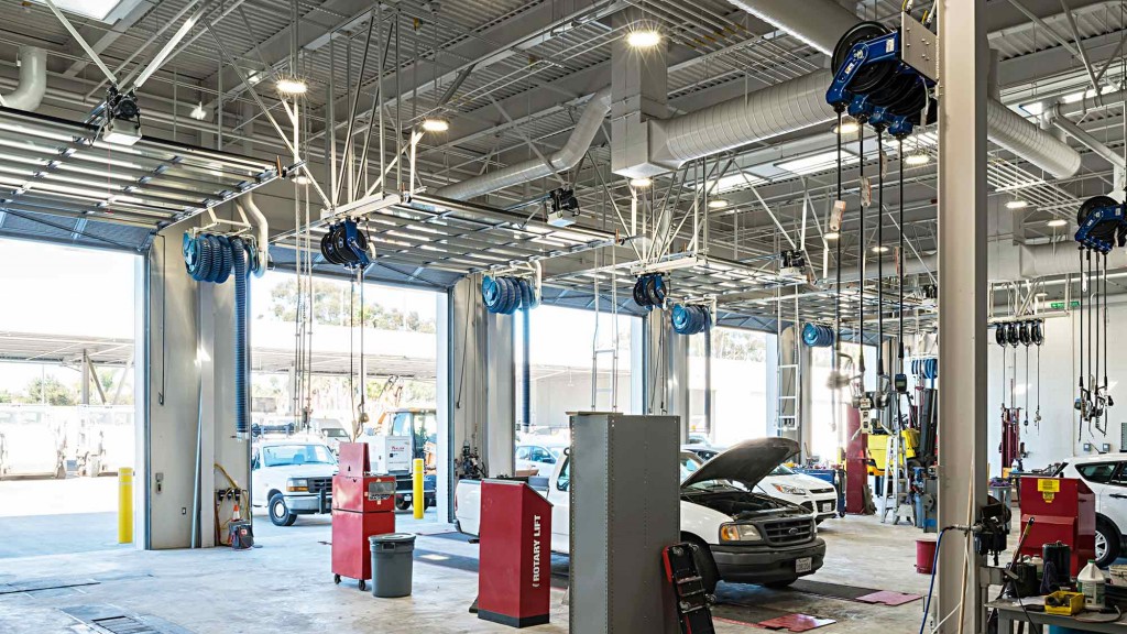 A car wash with a lot of cars.