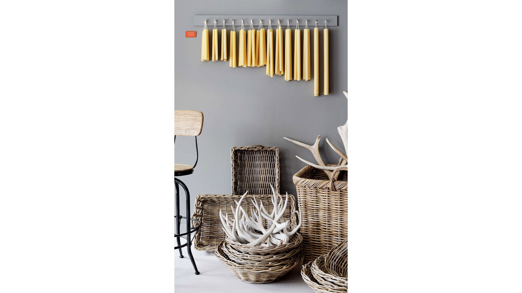 A group of wicker baskets.