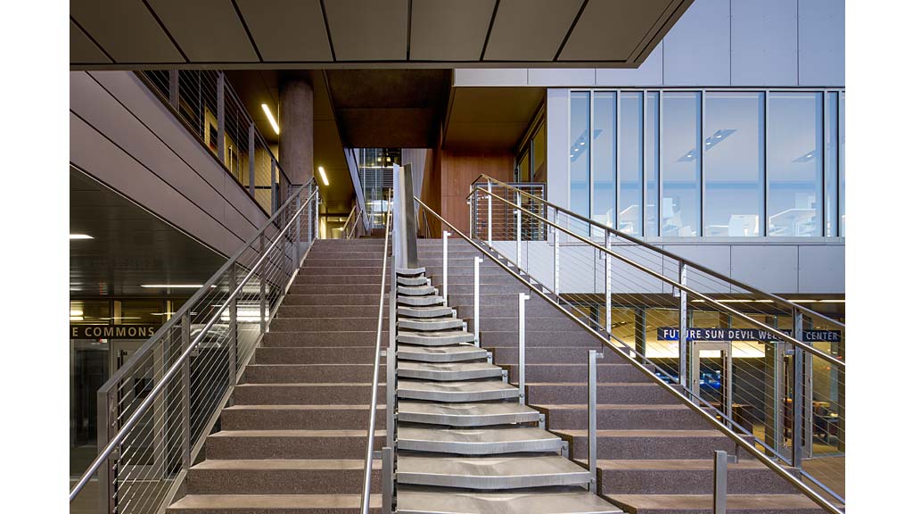A staircase leading to a building.