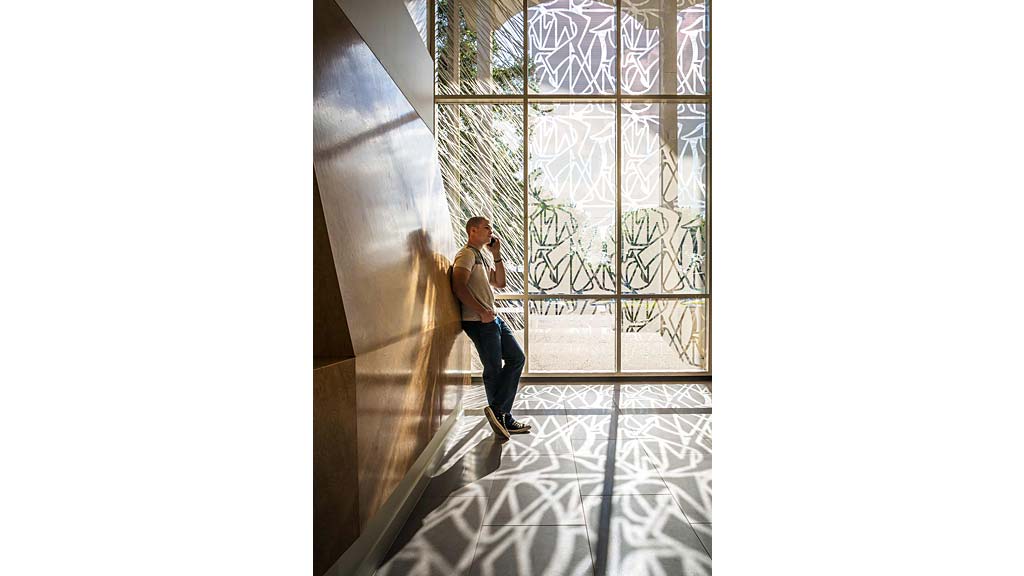 A person talking on a cell phone.