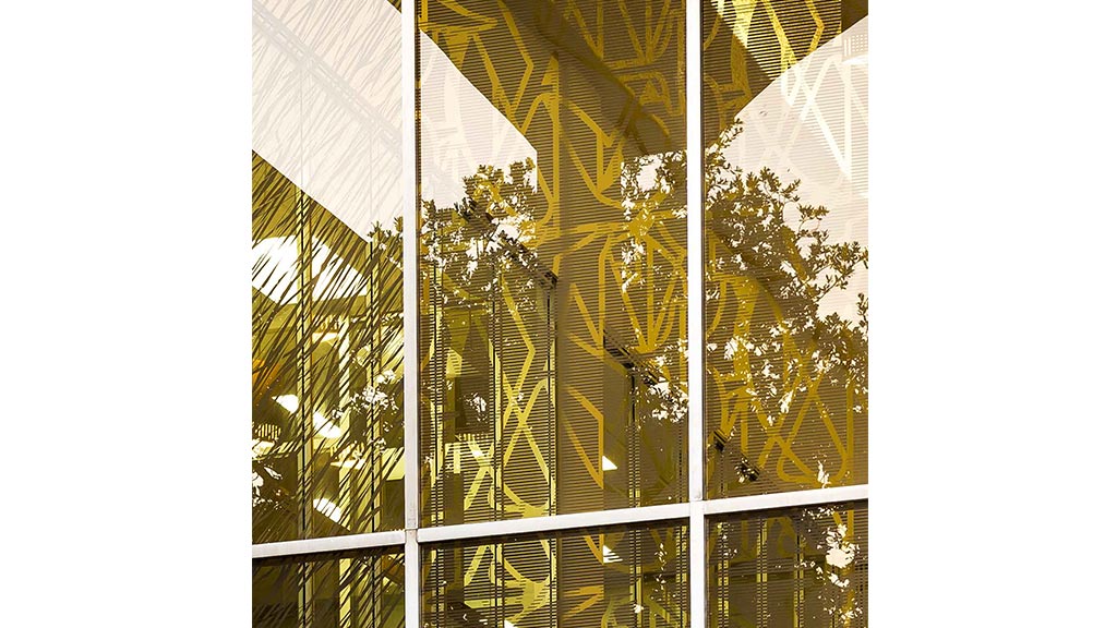 A group of trees in a building.