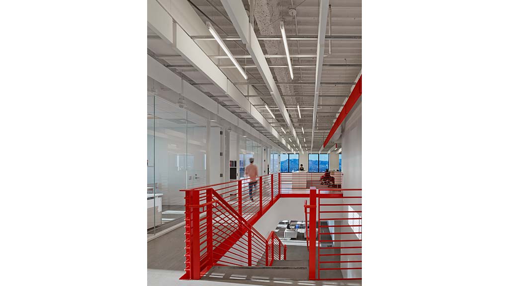 A person standing in a building.