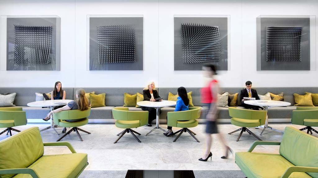 A group of people in a room.