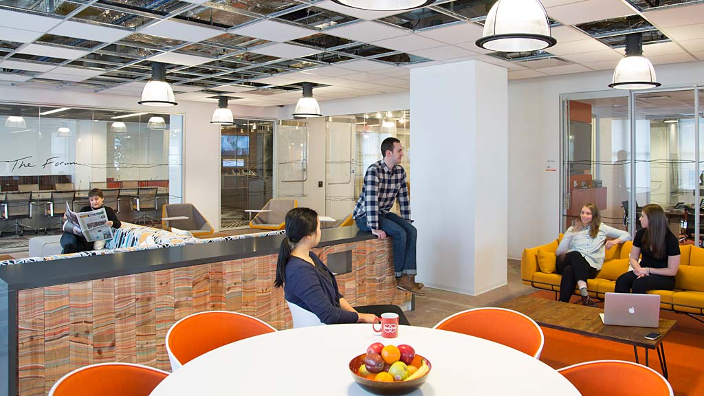 A group of people in a room.