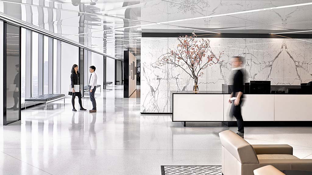 A group of people in a room.