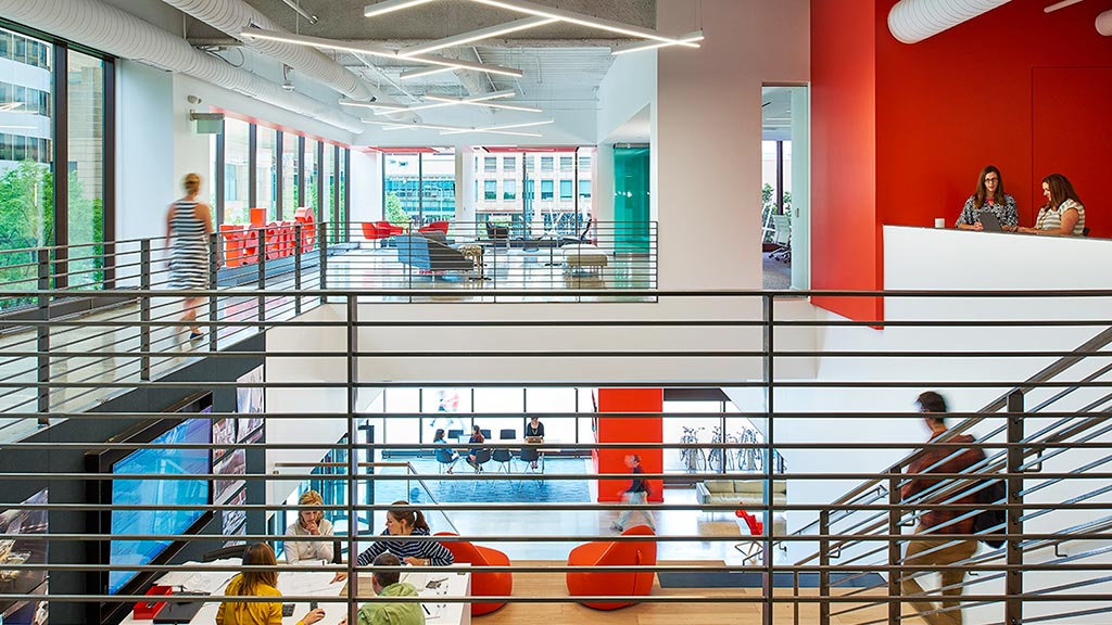 A group of people in a swimming pool.