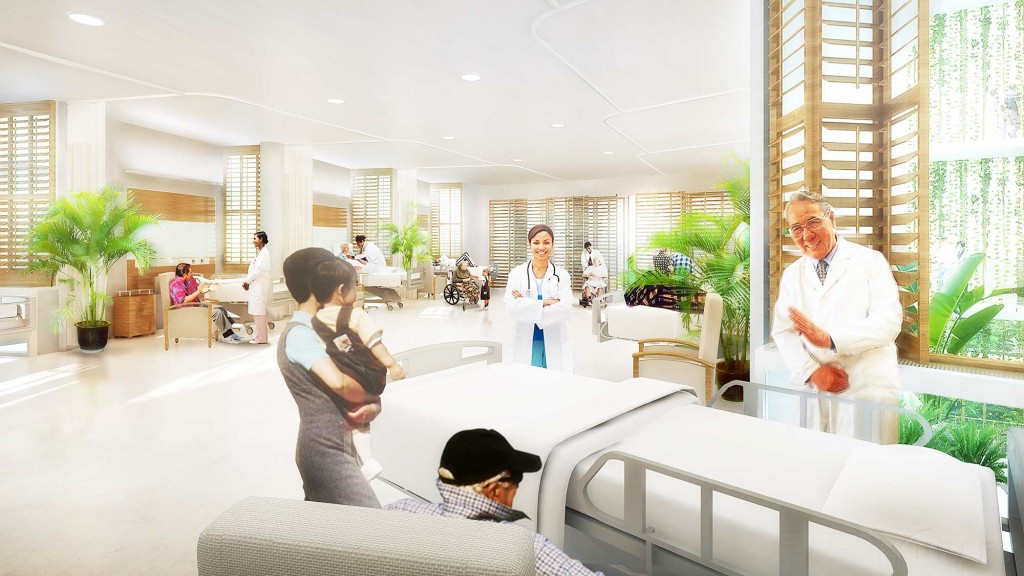 A group of people in a room.