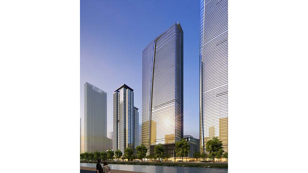 A group of tall buildings.