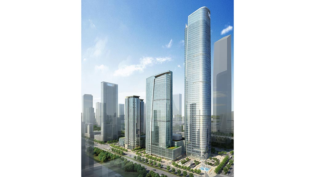 A group of tall buildings.