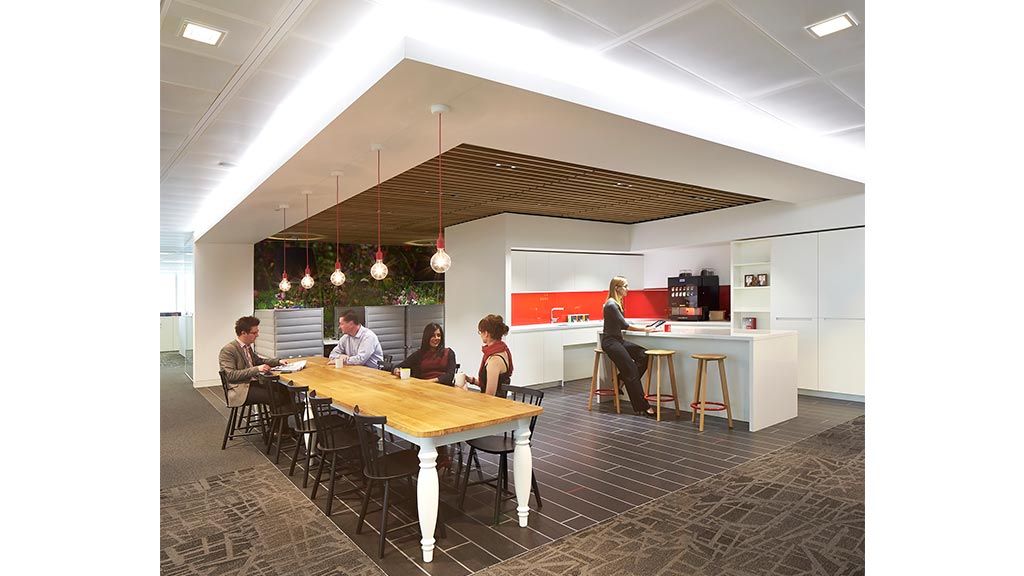 People sitting at tables.