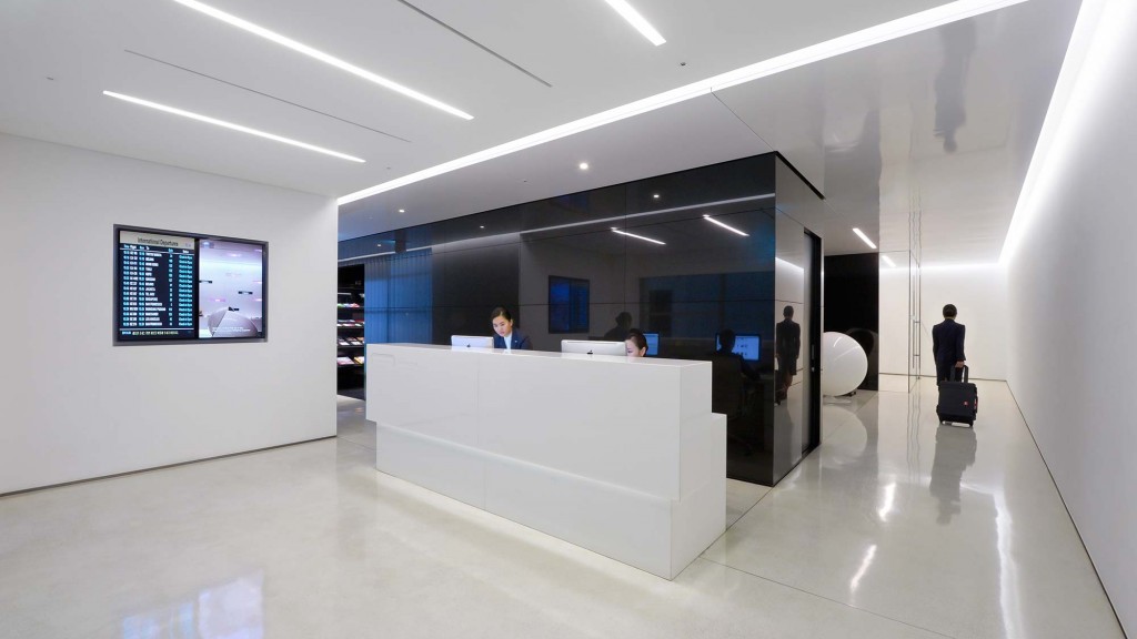 A group of people in an office.