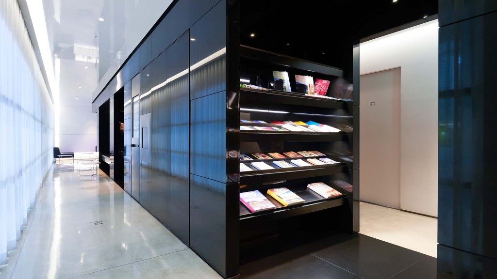 A room with shelves of food.