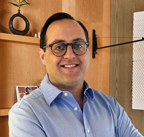 A man wearing glasses.