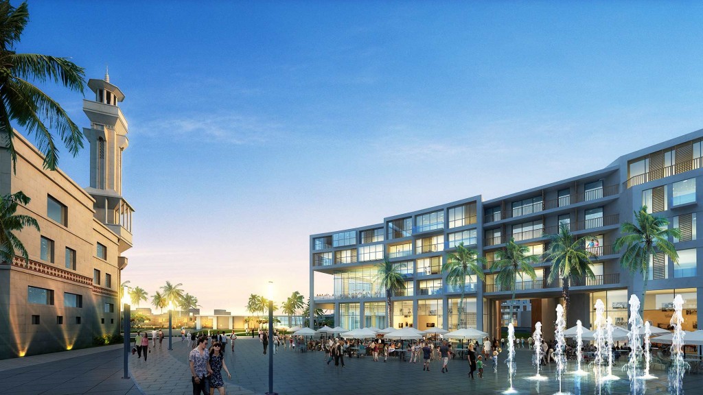 A fountain in front of a building.